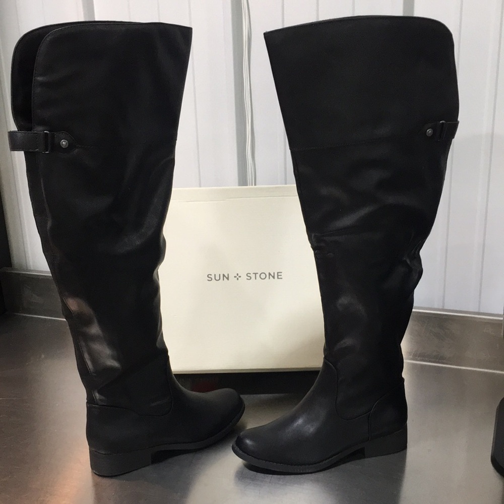 New WB Woman’s Sun + Stone Black Over-the-Knee Riding Boots